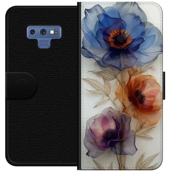 Plånboksfodral till Samsung Galaxy Note9 med Silkesblommor