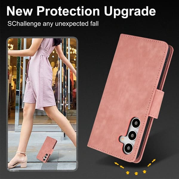 Plånboksfodral för Samsung Galaxy S26 Plus Konstläder - Rosa