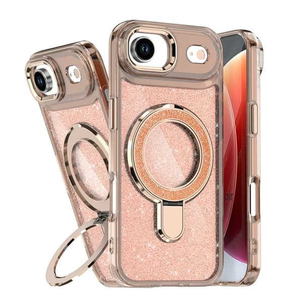 Mobilskal till iPhone Air Glitter Design TPU + PC Kickstand - Guld Guld