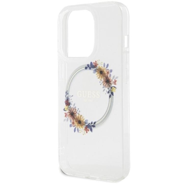 Guess iPhone 15 Pro Max Mobilskal Magsafe IML Flowers Wreatch