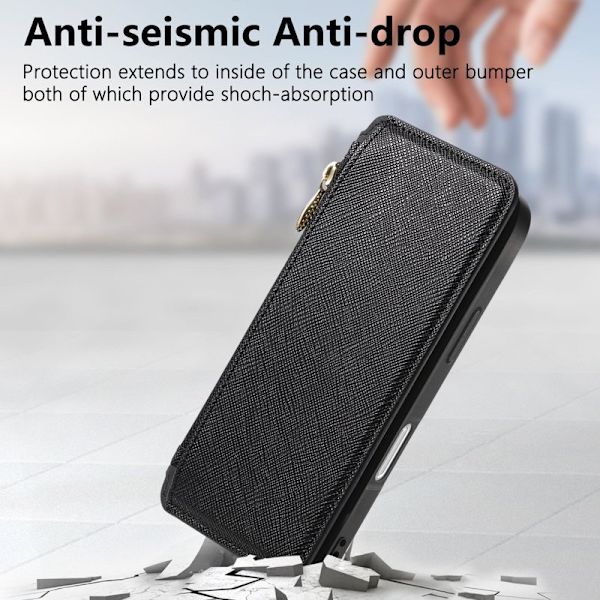 CASENEO iPhone 16 Plus Plånboksfodral Konstläder - Svart