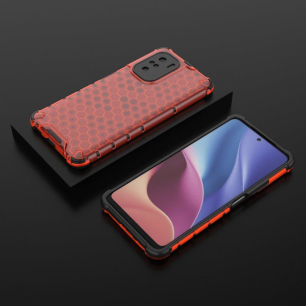 Hunajakennopanssari puskurin suoja Redmi Poco F3 - punainen Red