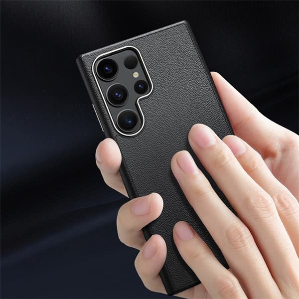 Mobilskal till Galaxy S24 Läder Shockproof Silikon - Grå Grå