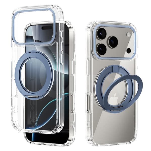 ABEEL Q-LUCK Mobilskal till iPhone 17 Pro med Rotera Kickstand - Blå