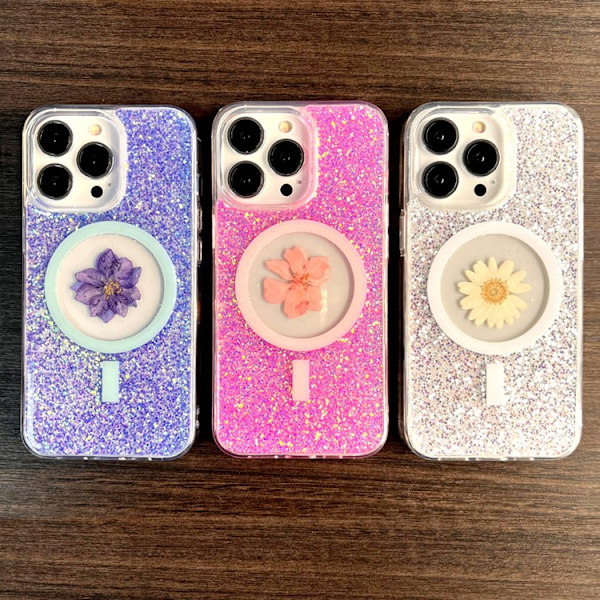 BOOM iPhone 13 Pro Mobilskal Magsafe Drop-Proof - Rosa Flower