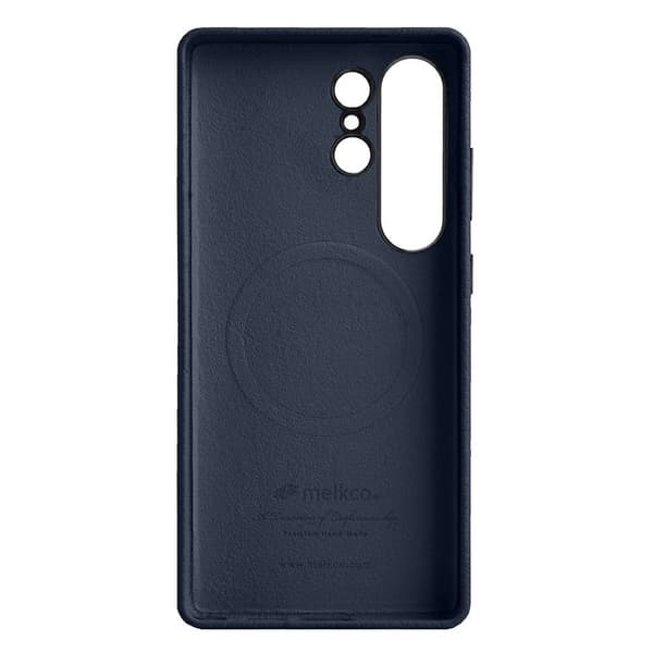 MELKCO Mobilskal till Samsung Galaxy S25 Ultra Äkta Läder + PC - Blå