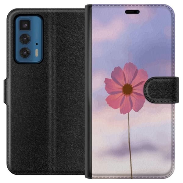 Plånboksfodral till Motorola Edge 20 Pro med Rosa blomma