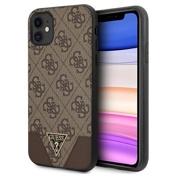 Guess Mobilskal till iPhone 11 / Xr MagSafe 4G Triangle Collection - Brun