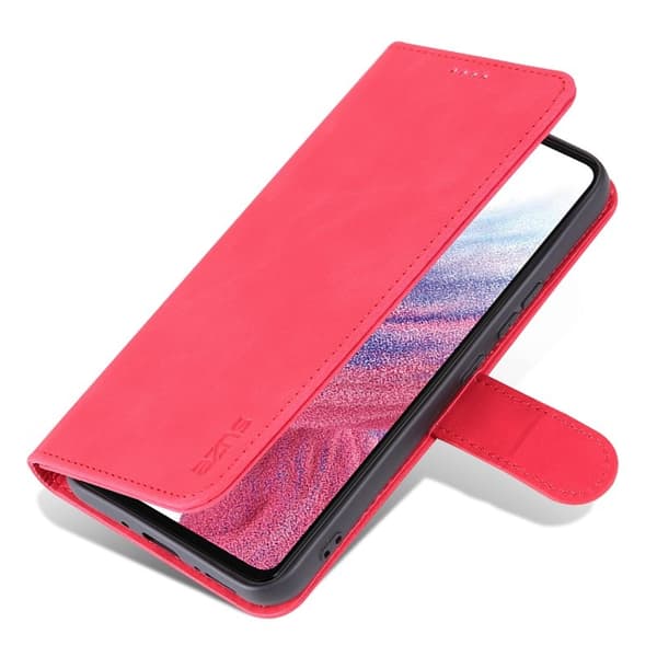 AZNS Samsung Galaxy A34 5G Plånboksfodral Konstläder - Röd