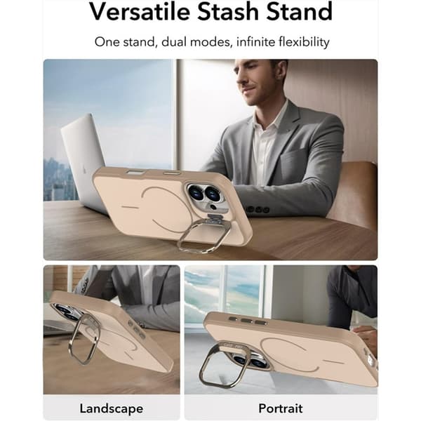 Mobilskal till iPhone 17 MagSafe Skin-Touch Kickstand - Grå Grå