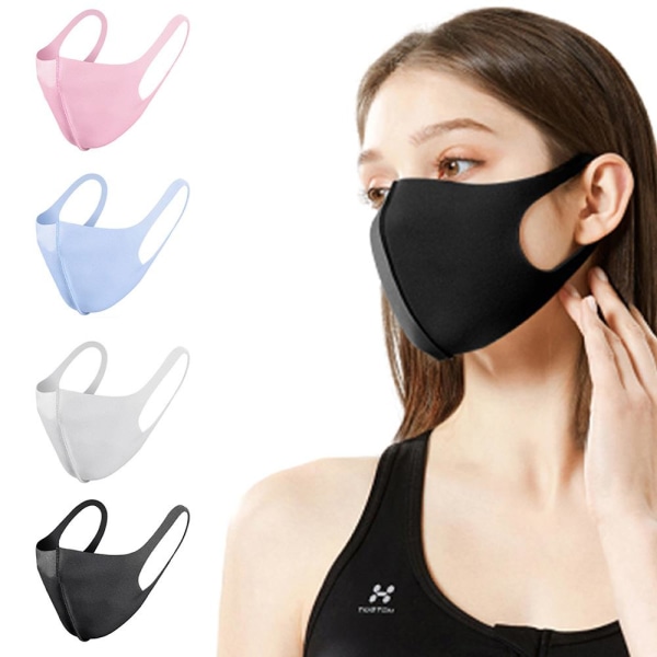 4 Pack Tvättbar mask Munskydd Skyddsmask Blå (Vuxen) Blå - 4st