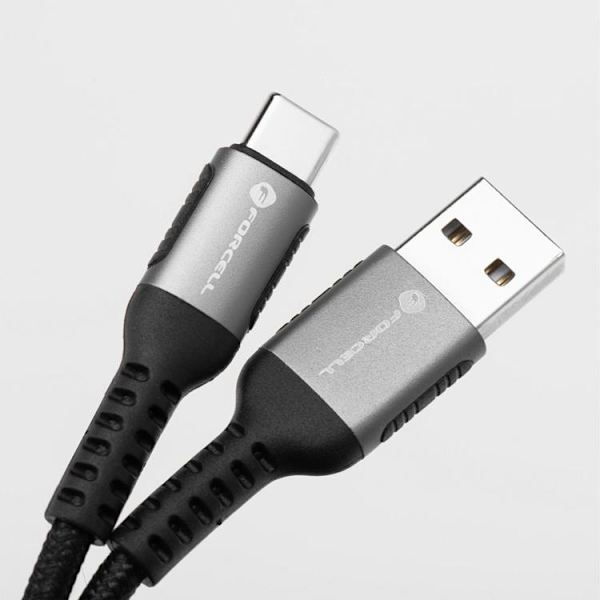 Forcell USB-A til USB-C Kabel 66W 3m QC3.0 3A Cafule - Sort Black