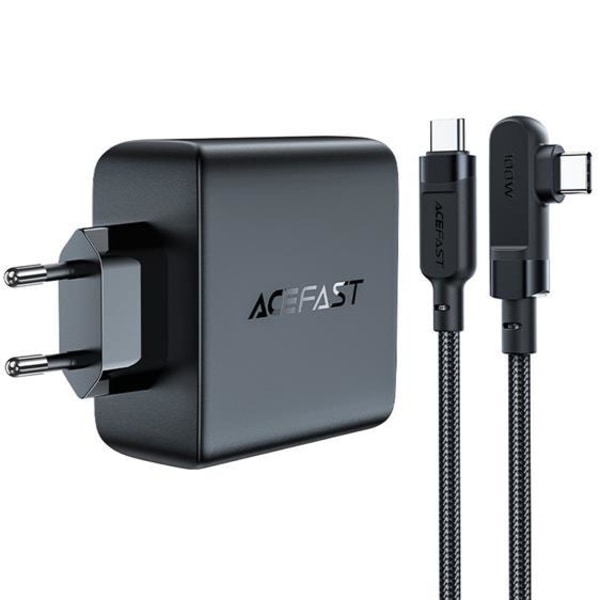 Acefast GaN Laddare Fast med Kabel USB-C - Svart