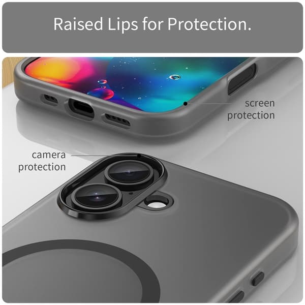 Mobilskal till iPhone 17 MagSafe Slim Matte Translucent - Svart Svart