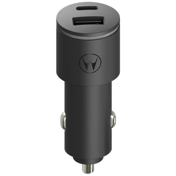 Motorola Biloplader 45W 1xUSB-A 1xUSB-C med USB-C 1m Kabel TurboPower - Sort Svart