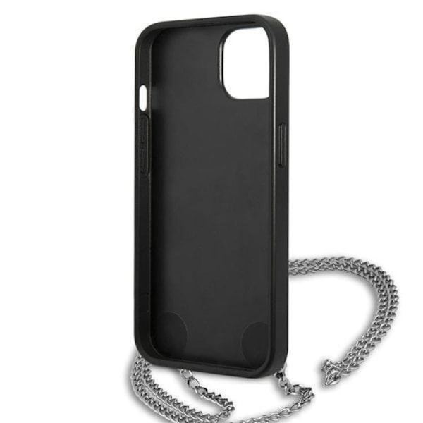 Karl Lagerfeld iPhone 13 mini Halsbandskal Läder Textured and Chain - Svart Svart
