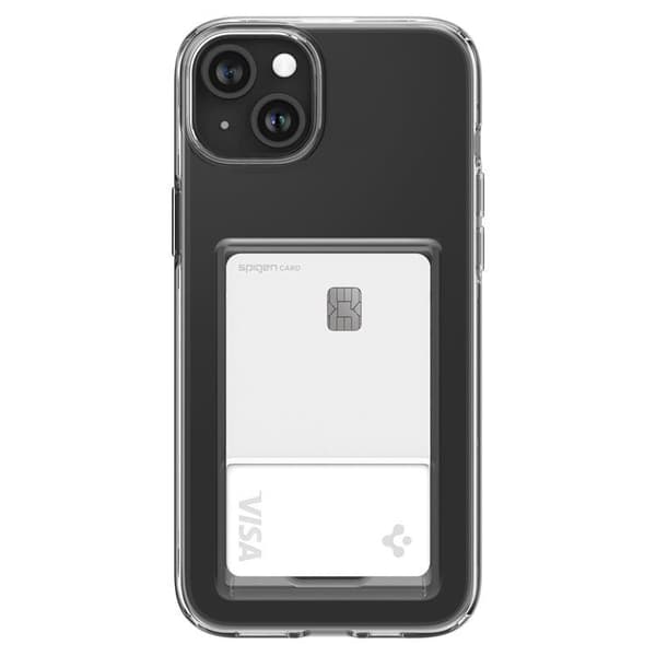 Spigen Mobilskal till iPhone 15 Plus Korthållare Crystal - Clear Transparent