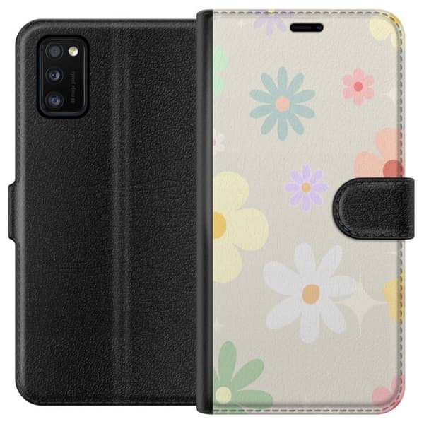 Plånboksfodral till Samsung Galaxy A41 med fejdande blommor