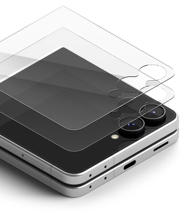 [2-Pack] Ringke Galaxy Z Flip 8 Härdat Glas Skärmskydd Display Pro - Clear