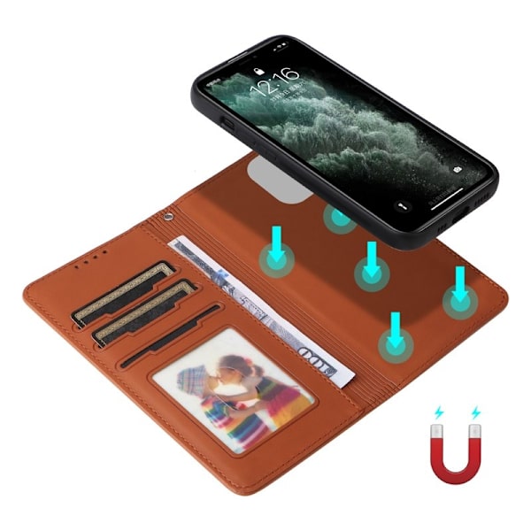 BETOPNICE iPhone 11 Pro Max Plånboksfodral - Avtagbart Konstläder - Brun