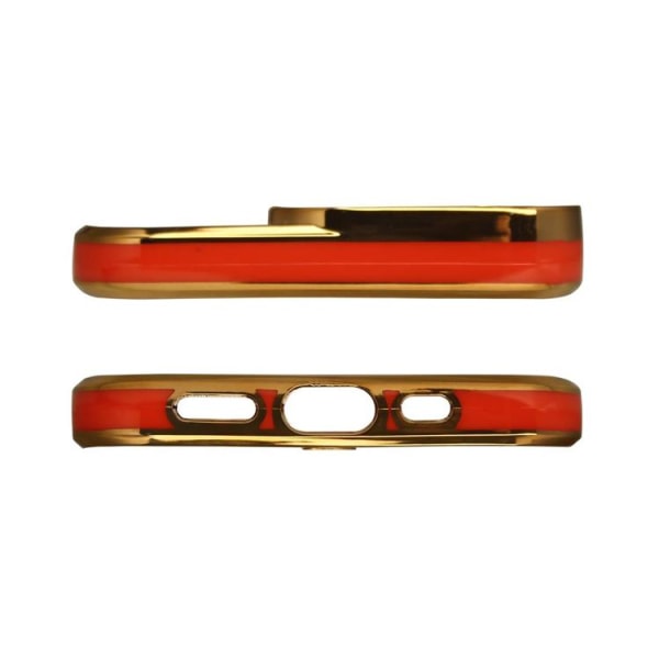 iPhone 12 Case kultainen kehys - punainen