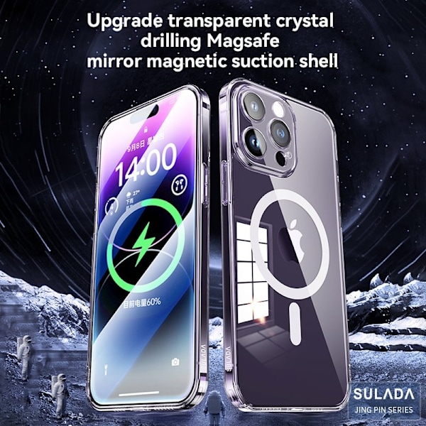 SULADA TPU+PC Mobilskal för iPhone 15 Pro MagSafe Transparent Blå