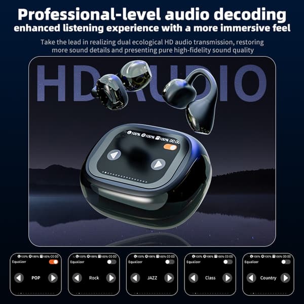 Trådlösa Bluetooth-Hörlurar Open Ear Clip-on Stereo Sound LX-21 Pro Beige