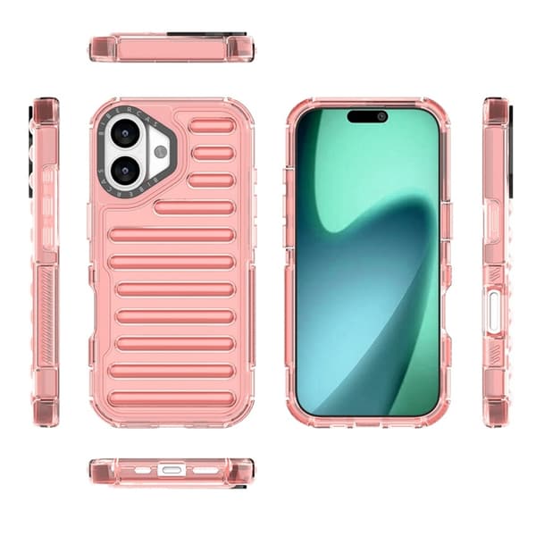 Mobilskal till iPhone 17 Stripe Design Detachable - Djuprosa Rosa