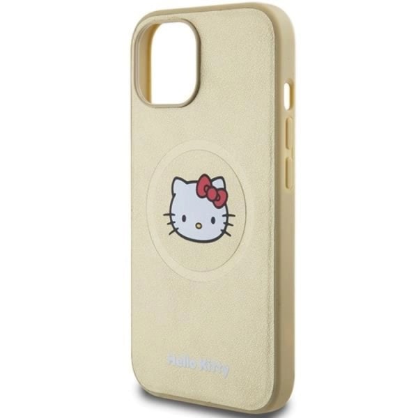 Hello Kitty iPhone 14 mobiltaske Magsafe Læder Kitty Head - Guld