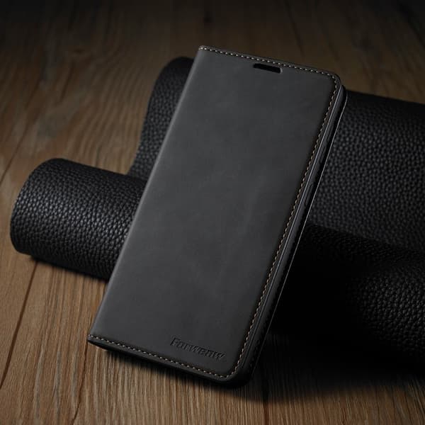 FORWENW Samsung Galaxy S23+ Plånboksfodral Konstläder - Svart