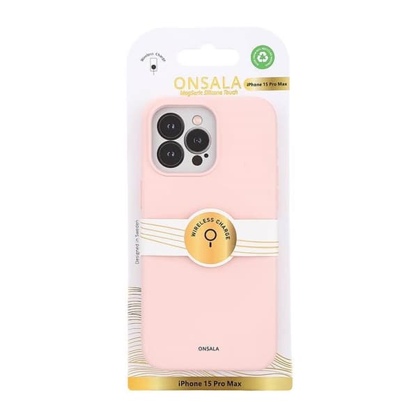 Onsala Mobilskal till iPhone 15 Pro Max Magsafe Silicone - Chalk Rosa Rosa
