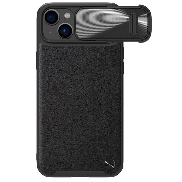 Nillkin iPhone 14 Plus -kotelo CamShield Läder S - Musta Black
