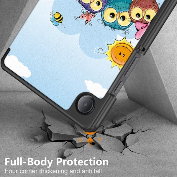 Galaxy Tab A9 Fodral Pattern Printing Tri-fold Konstläder Häst