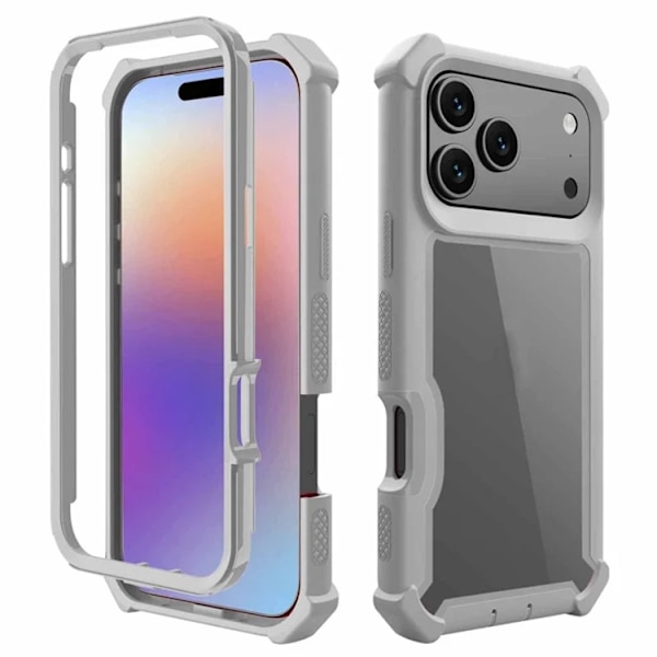 Mobilskal till iPhone 17 Pro Max TPU + PC Shockproof - Grå Grå