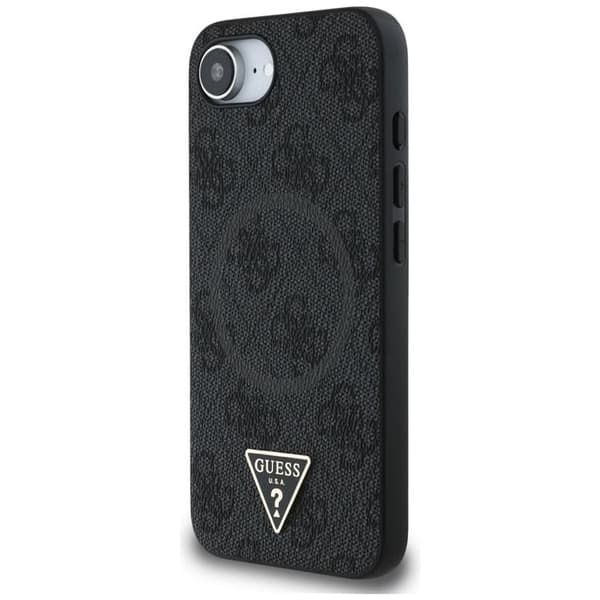 Guess Mobilskal till iPhone 16e MagSafe 4G Ring Triangle Logo Svart