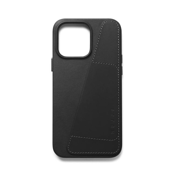 Mujjo iPhone 14 Pro Max Skal Korthållare Full Läder - Svart Svart