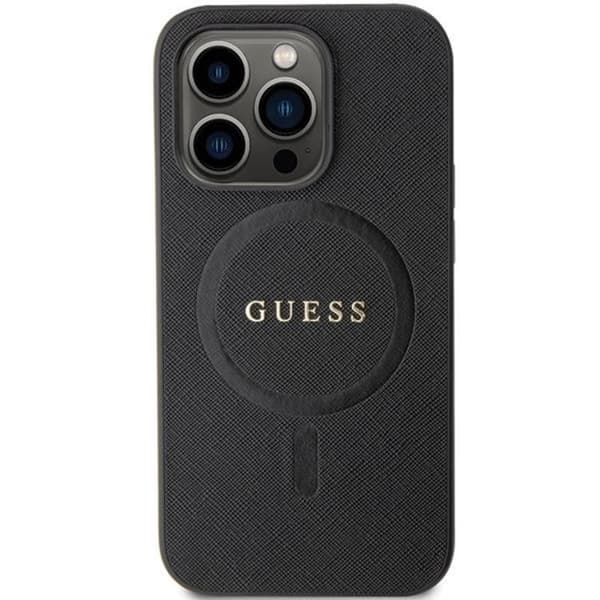 Guess iPhone 15 Pro Mobilskal Magsafe Saffiano - Sort Black