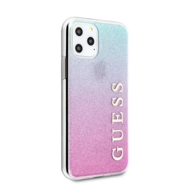 Guess Glitter Gradient Cover iPhone 11 Pro Max - Rosa/Blå Blå