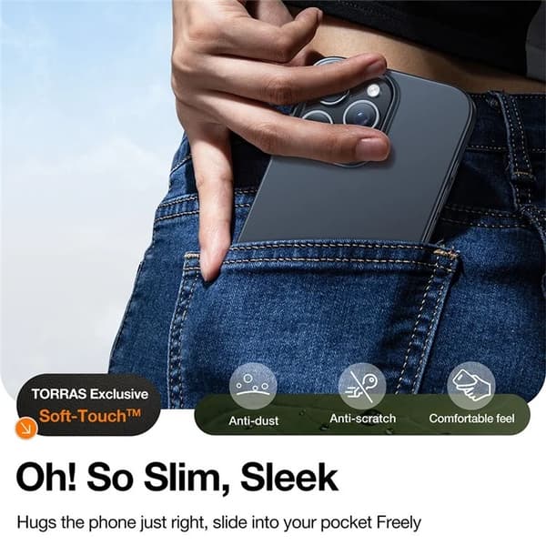 TORRAS Mobilskal till iPhone 15 Pro Max Magsafe Shockproof - Svart