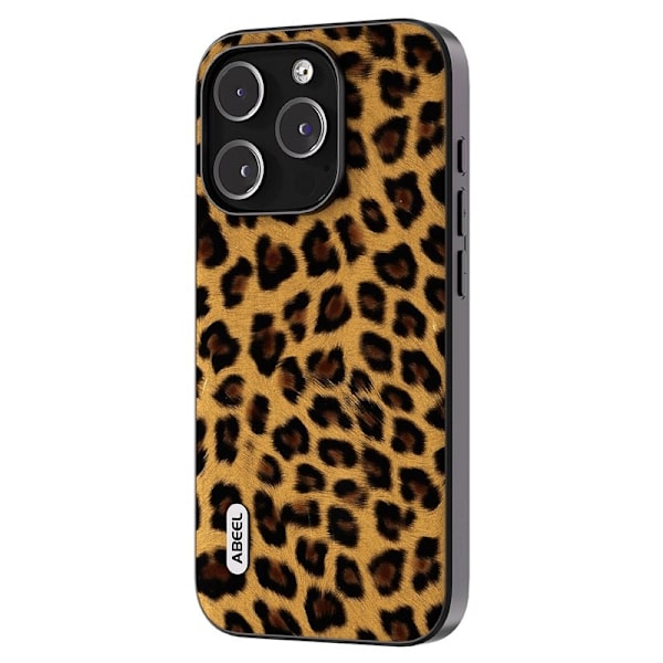 ABEEL Mobilskal till iPhone 13 Pro Max PU Läder Leopard Textur Guld