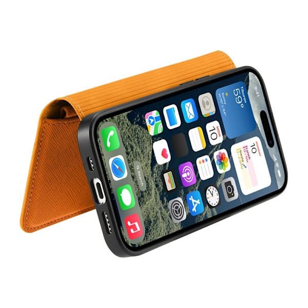 CASENEO iPhone 16 Plus Plånboksfodral Konstläder - Gul