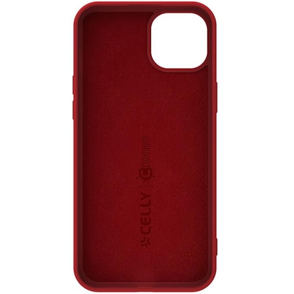 Celly iPhone 15 Mobilskal Cromo Soft Rubber - Röd