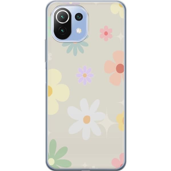 Mobilskal till Xiaomi Mi 11 Lite med fejdande blommor