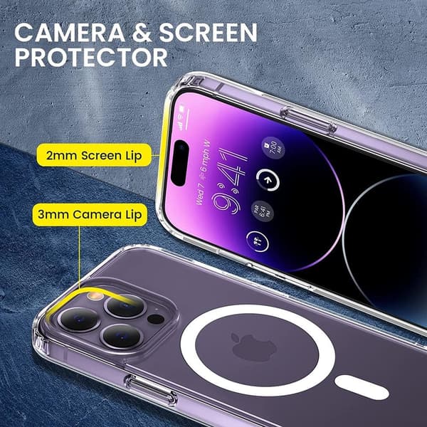 BOOM iPhone 14 Pro Max Kuori Magsafe - Läpinäkyvä Transparent