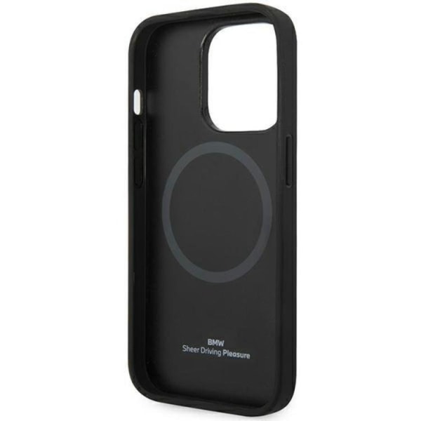 BMW iPhone 14 Pro Magsafe nahkainen matkapuhelinkotelo Diamond - musta