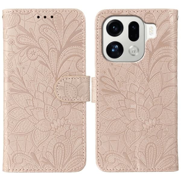 Oppo Find X9 Pro 5G Plånboksfodral Konstläder Flip - Roséguld