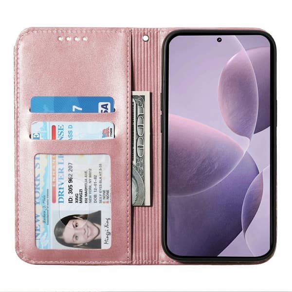 Xiaomi 17 Plånboksfodral Konstläder med Handledsrem - Roséguld