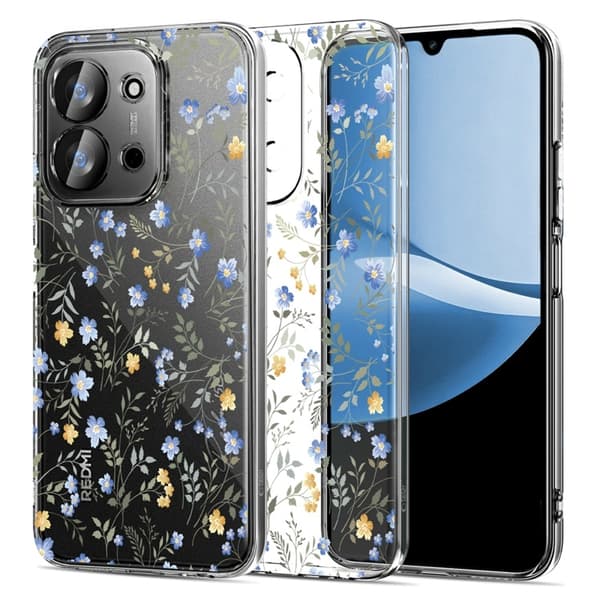 Tech-Protect telefonetui til Xiaomi Redmi 15C Flexair - Forårsblomster Transparent