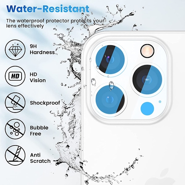 [2-PACK] iPhone 14 Pro Max Kameralinsskydd i Härdat glas Clear