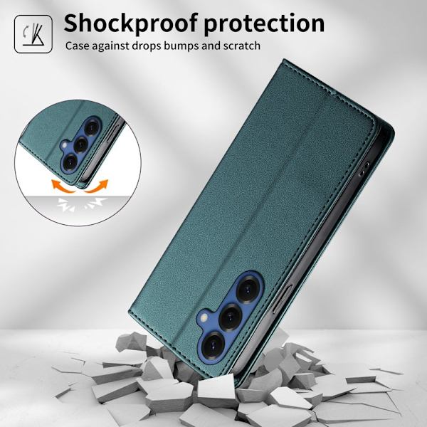 Plånboksfodral för Samsung Galaxy S26 Plus Ställfunktion Konstläder - Grön
